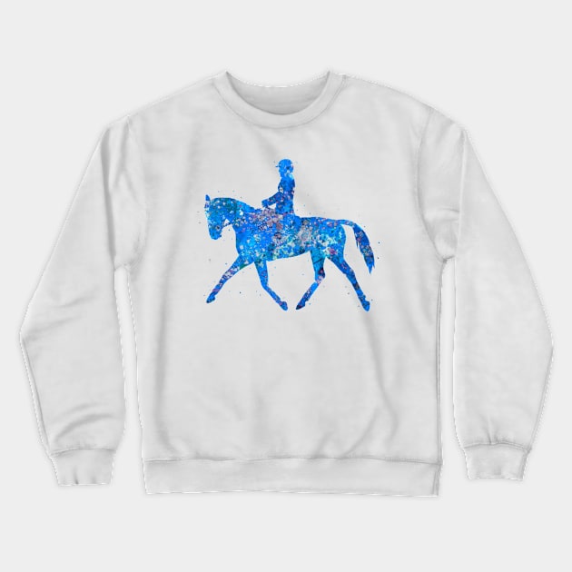 Equestrian blue art Crewneck Sweatshirt by Yahya Art